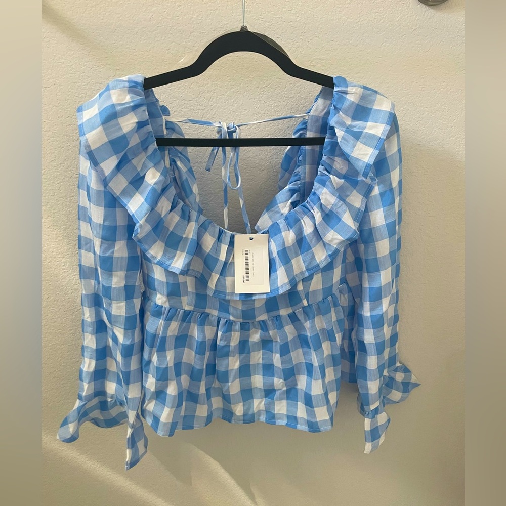 NWT Entro Gingham Blouse